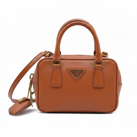 $750 Prada Saffiano Lux Mini Crossbody Bag
