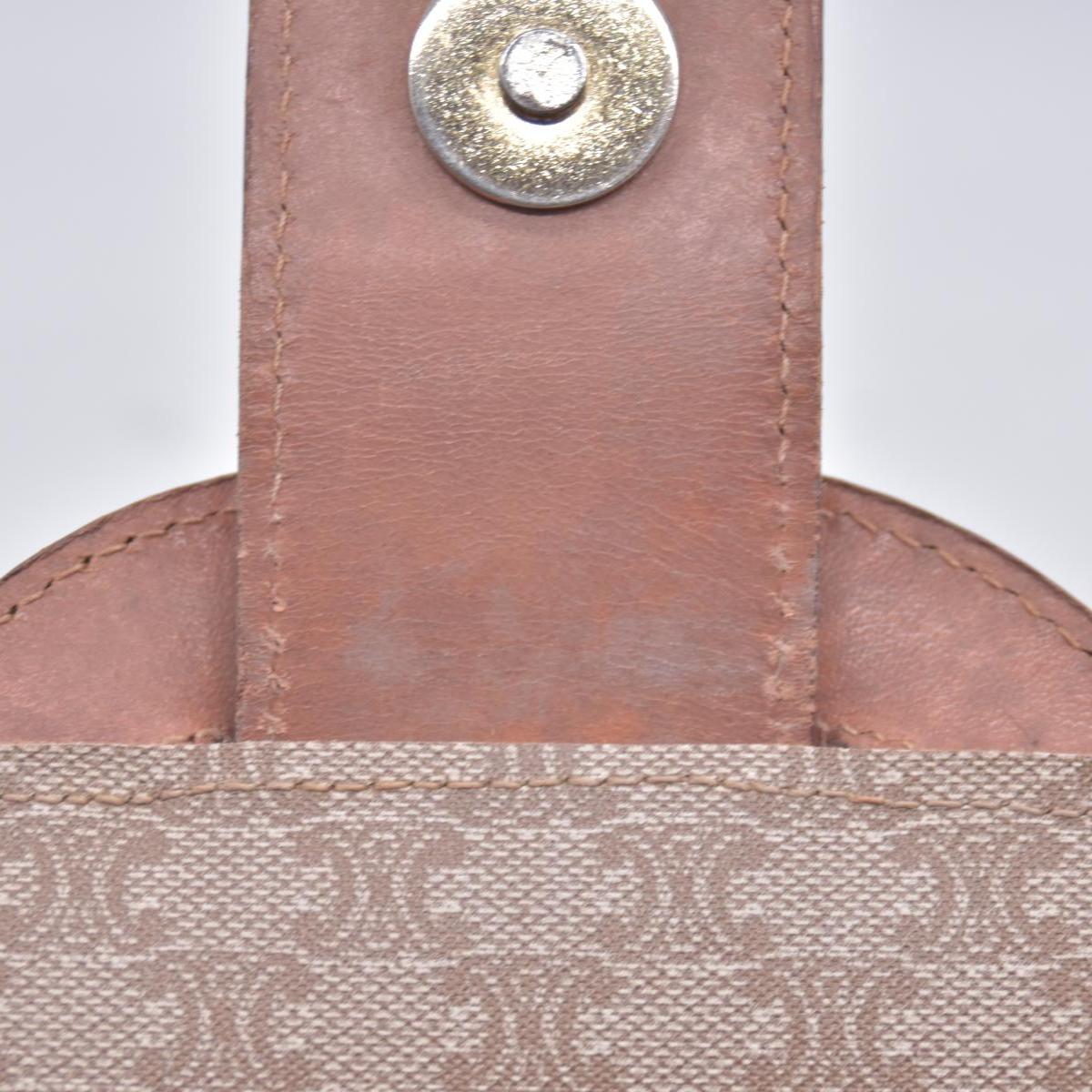 CELINE C Macadam Canvas Flap Shoulder Bag Chain Strap Tan CONSIGNMENT 10021189