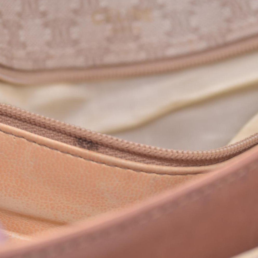 CELINE C Macadam Canvas Flap Shoulder Bag Chain Strap Tan CONSIGNMENT 10021189