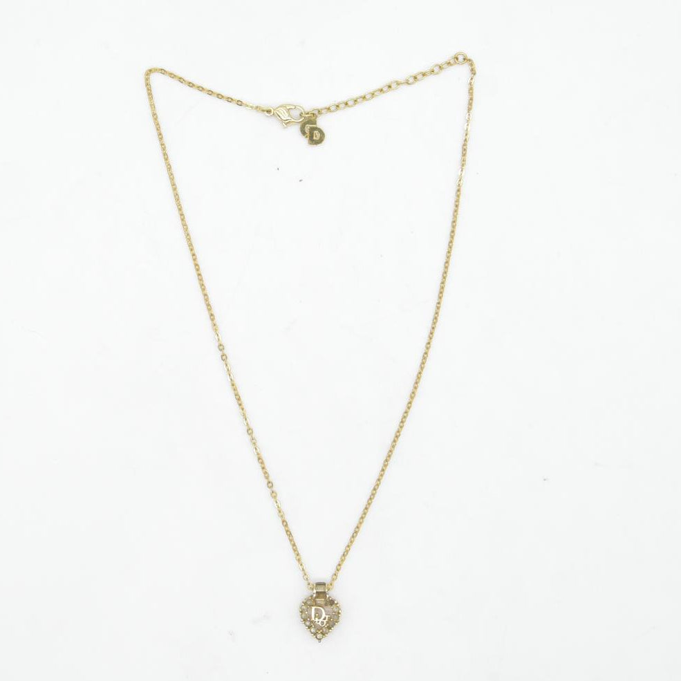 $440 Dior 20th century heart crystal pendant necklace