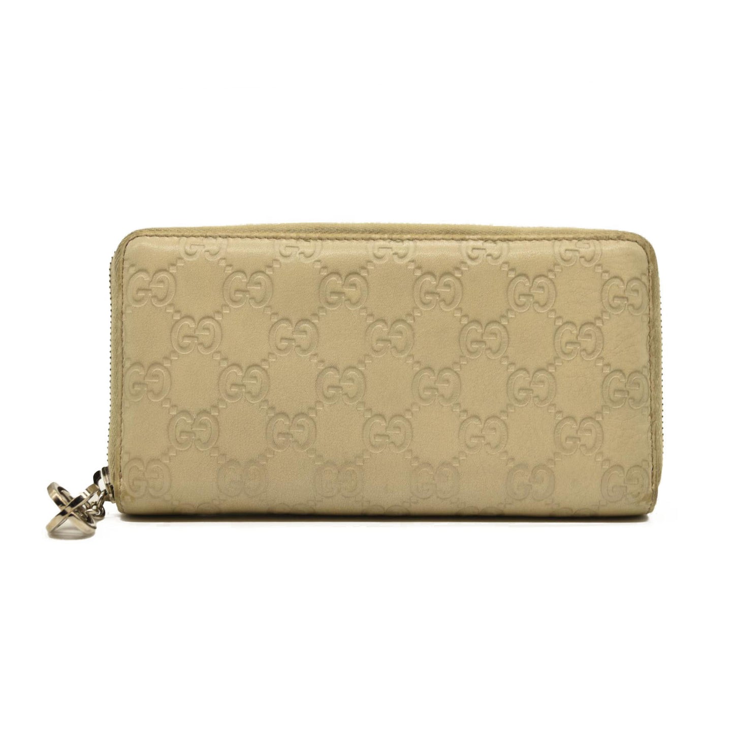 Gucci  Guccissima Large Twins Zip Around Off White