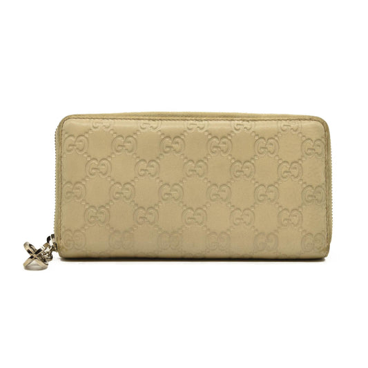 Gucci  Guccissima Large Twins Zip Around Off White