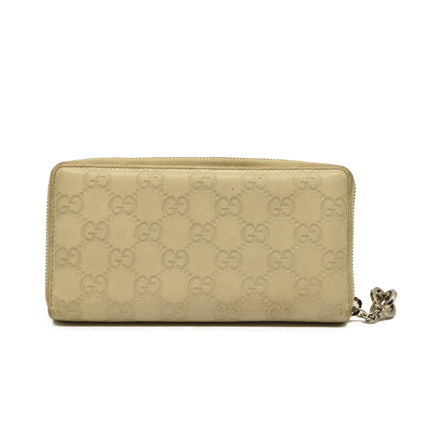 Gucci  Guccissima Large Twins Zip Around Off White