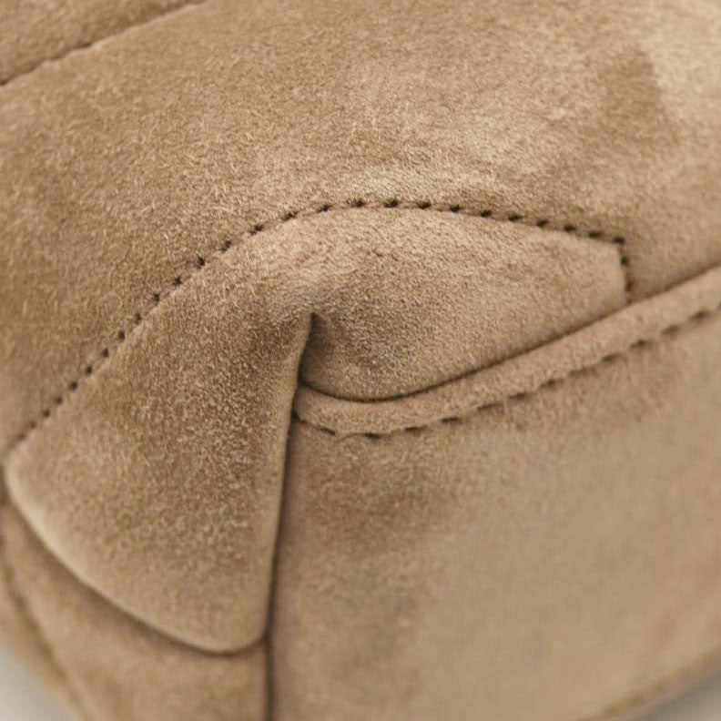 SAINT LAURENT  Suede Toy Loulou Shoulder Bag Taupe