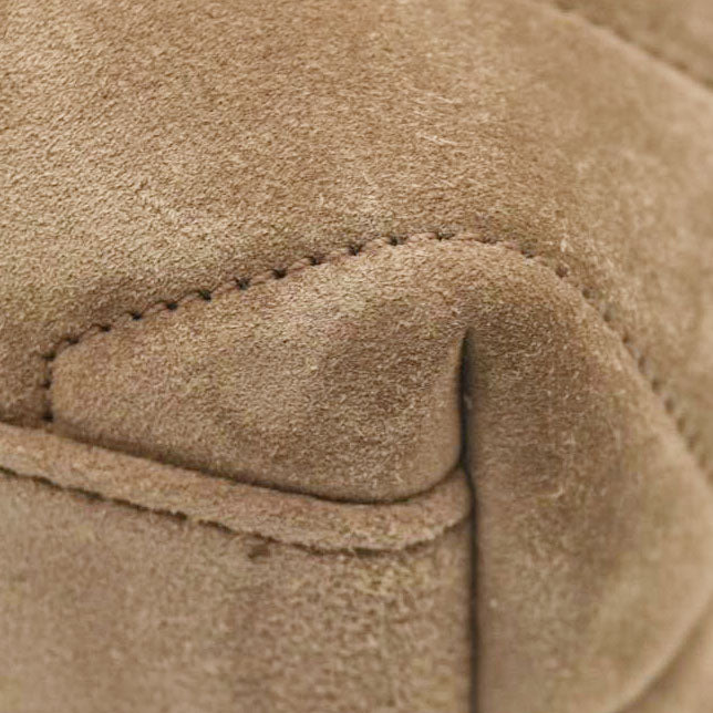 SAINT LAURENT  Suede Toy Loulou Shoulder Bag Taupe