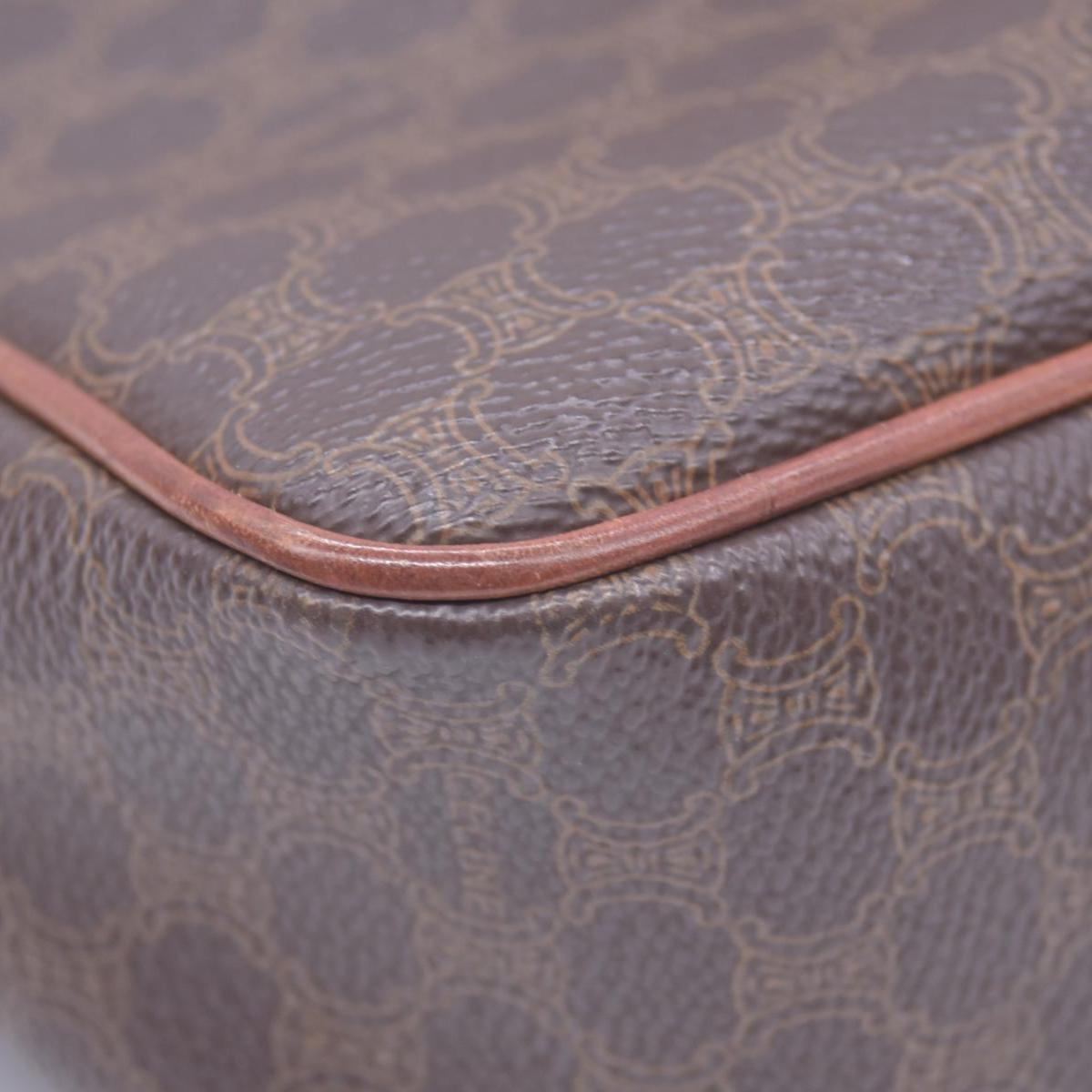 CELINE Macadam Coated Canvas Ring Circle Logo Crossbody Bag Brown CONSIGNMENT 10021238