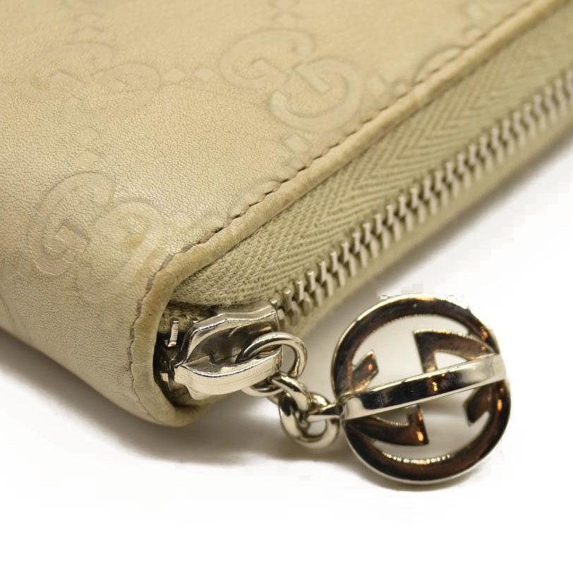 Gucci  Guccissima Large Twins Zip Around Off White