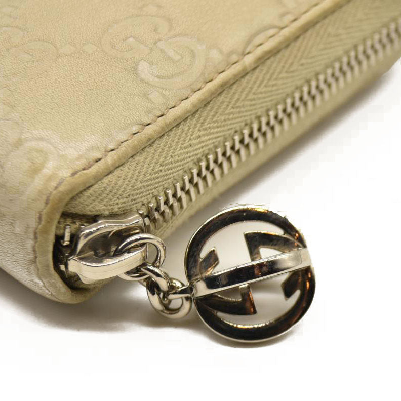 Gucci  Guccissima Large Twins Zip Around Off White