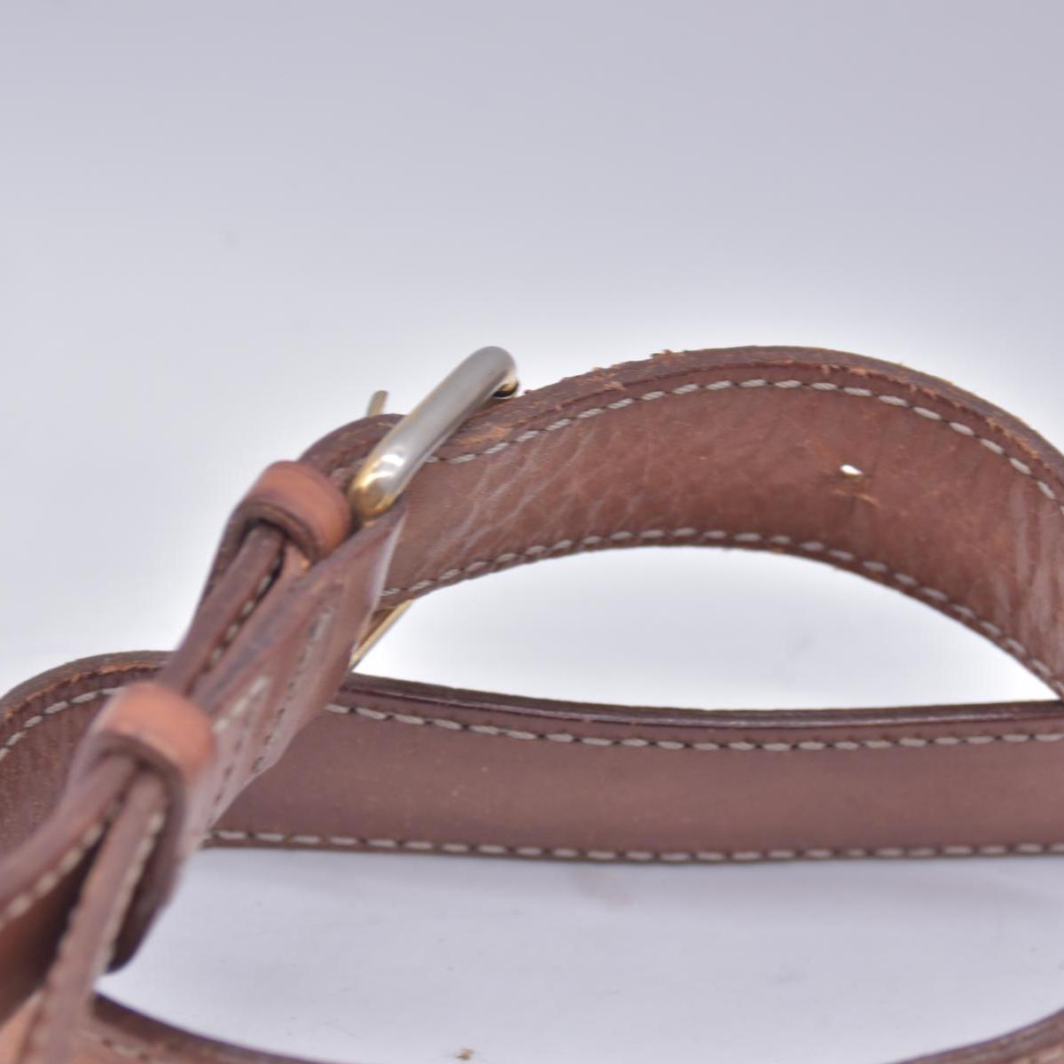 CELINE Macadam Coated Canvas Ring Circle Logo Crossbody Bag Brown CONSIGNMENT 10021238