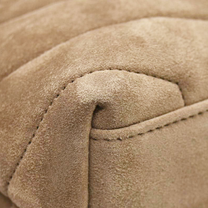 SAINT LAURENT  Suede Toy Loulou Shoulder Bag Taupe