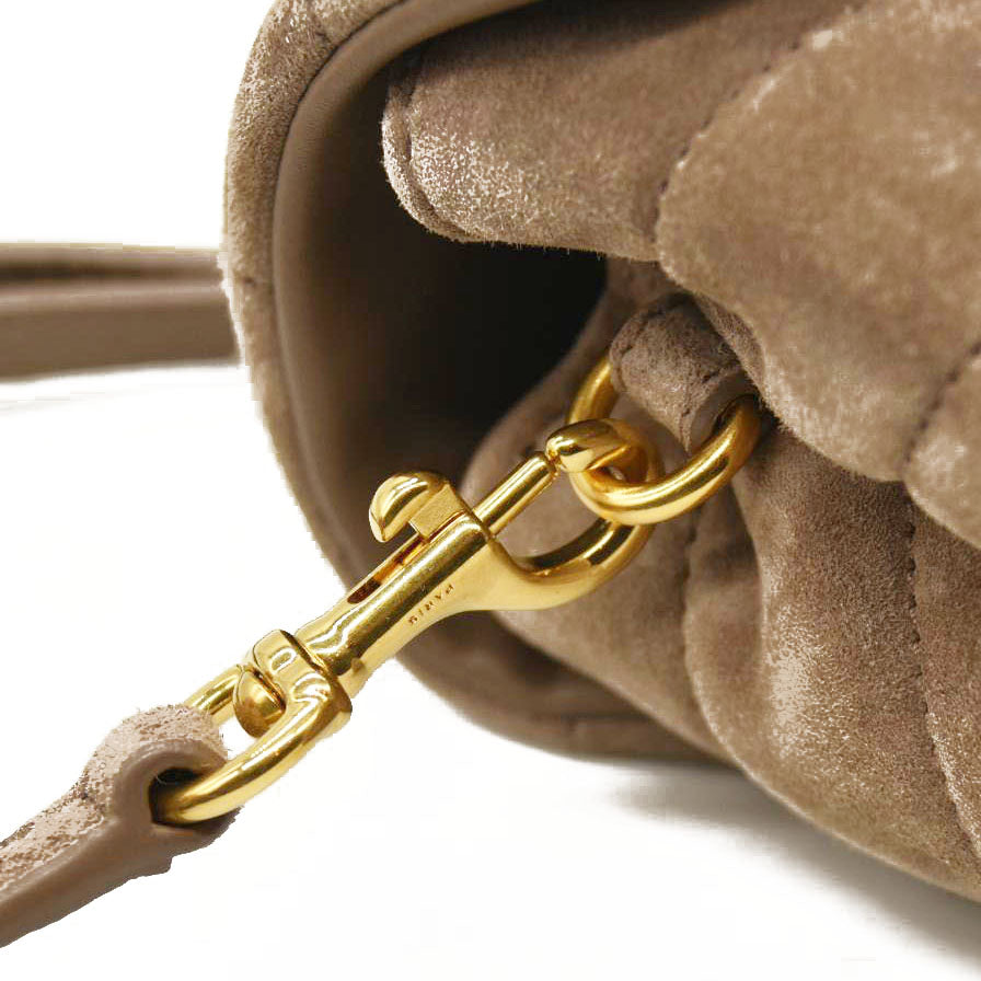 SAINT LAURENT  Suede Toy Loulou Shoulder Bag Taupe