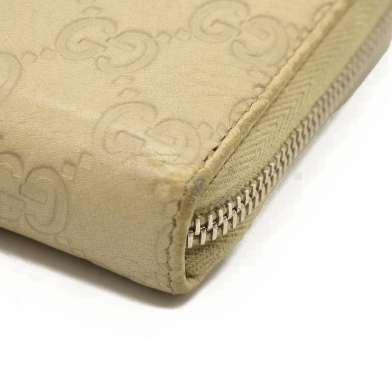 Gucci  Guccissima Large Twins Zip Around Off White