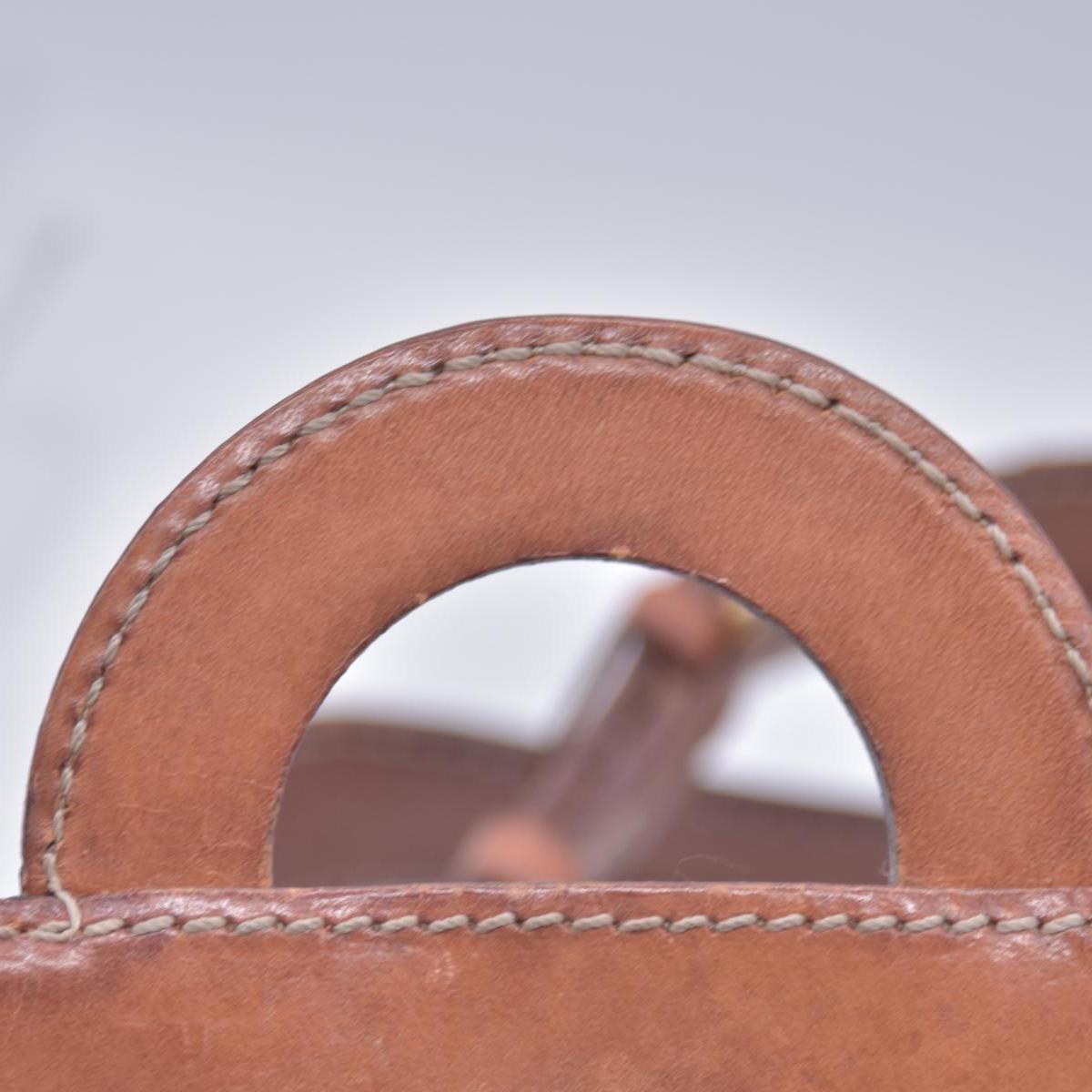 CELINE Macadam Coated Canvas Ring Circle Logo Crossbody Bag Brown CONSIGNMENT 10021238