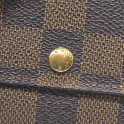 Louis Vuitton Damier Porte Monnaie Plat Coin Purse Wallet Brown MI1014