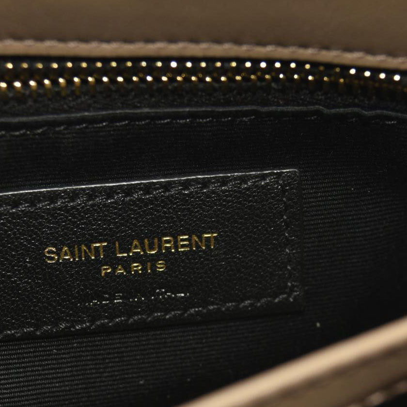 SAINT LAURENT  Suede Toy Loulou Shoulder Bag Taupe