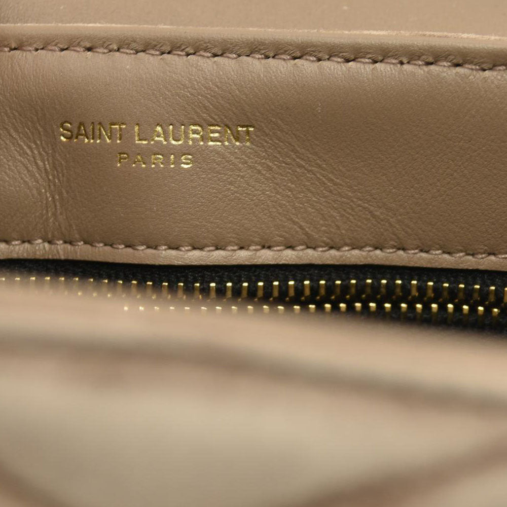 SAINT LAURENT  Suede Toy Loulou Shoulder Bag Taupe