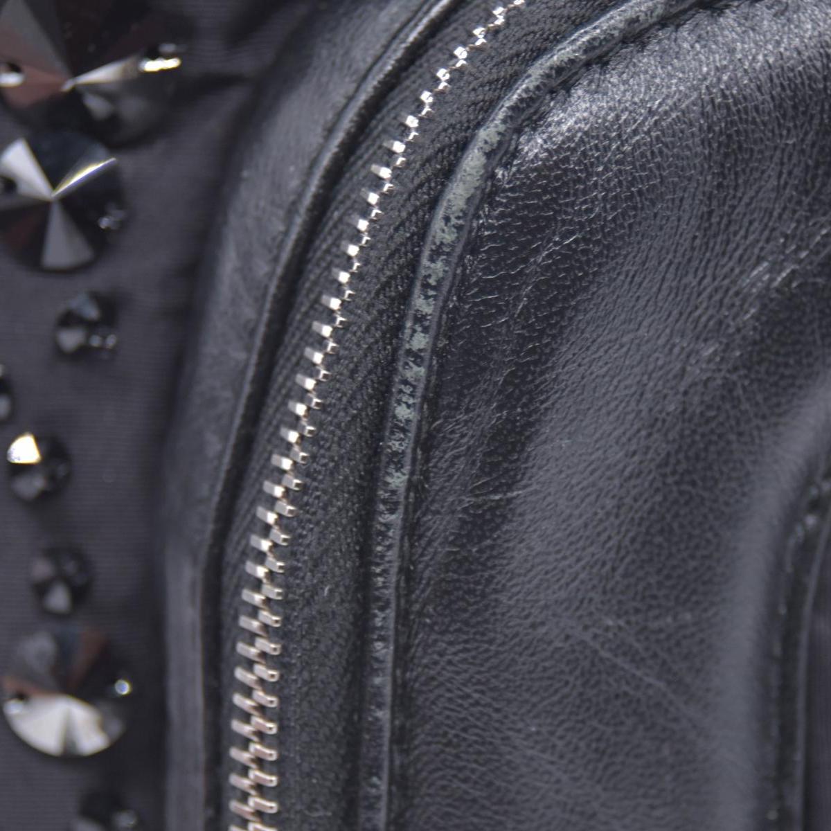 $1950 MIU MIU Leather Trimmed Matelasse Crystal Embellished Nylon Backpack