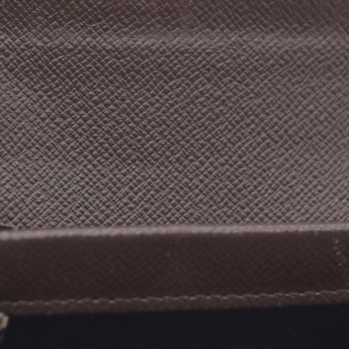 Louis Vuitton Damier Porte Monnaie Plat Coin Purse Wallet Brown MI1014
