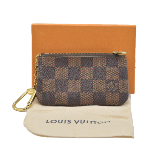 AUCTION Louis Vuitton Damier Pochette Cles Wallet Coin Purse Brown