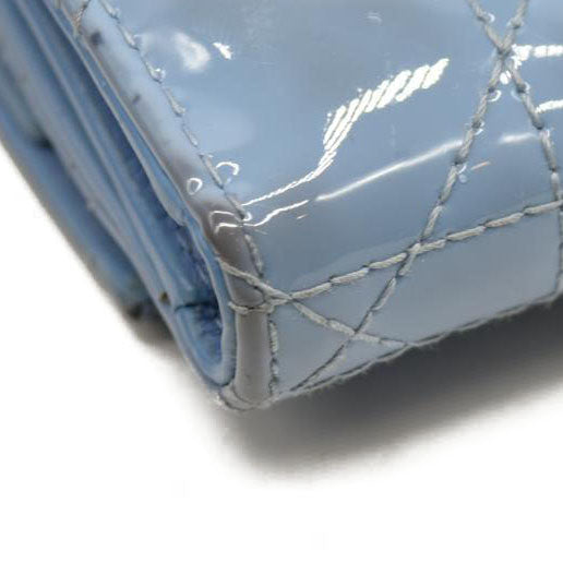 Christian Dior  Patent Cannage Lady Dior Lotus Wallet Light Blue