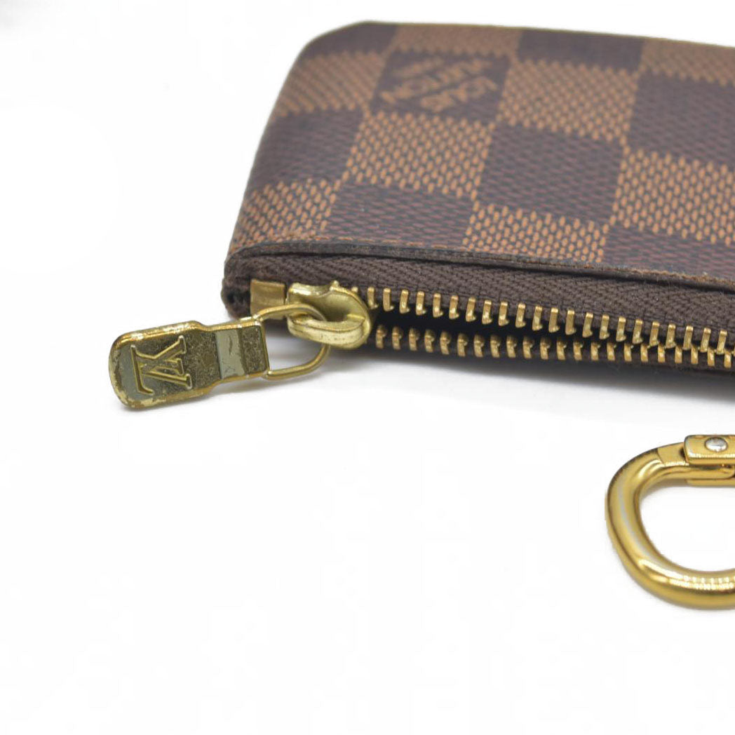 AUCTION Louis Vuitton Damier Pochette Cles Wallet Coin Purse Brown
