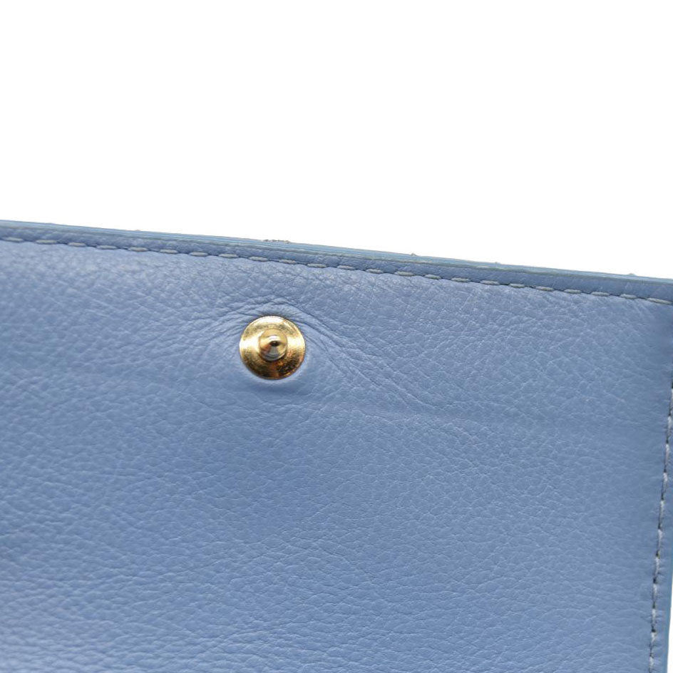 Christian Dior  Patent Cannage Lady Dior Lotus Wallet Light Blue