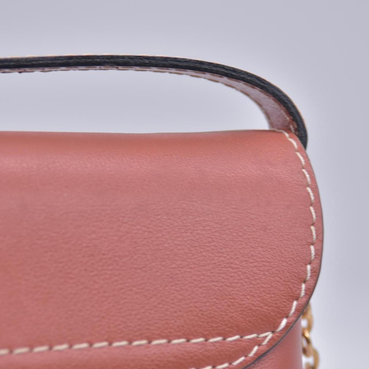 $980 YVES SAINT LAURENT Calfskin Cutout Y Monogram Flap Shoulder Bag Terracotta CONSIGNMENT 10021247