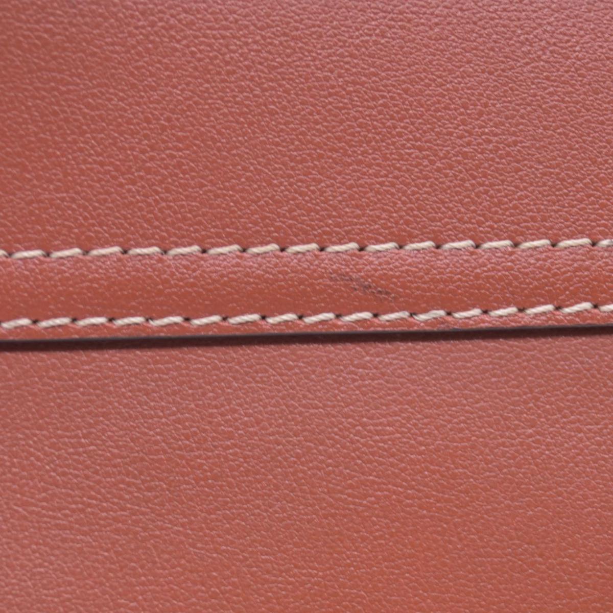$980 YVES SAINT LAURENT Calfskin Cutout Y Monogram Flap Shoulder Bag Terracotta CONSIGNMENT 10021247