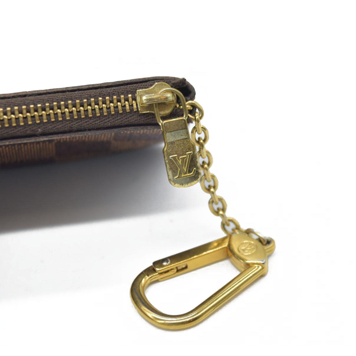 AUCTION Louis Vuitton Damier Pochette Cles Wallet Coin Purse Brown