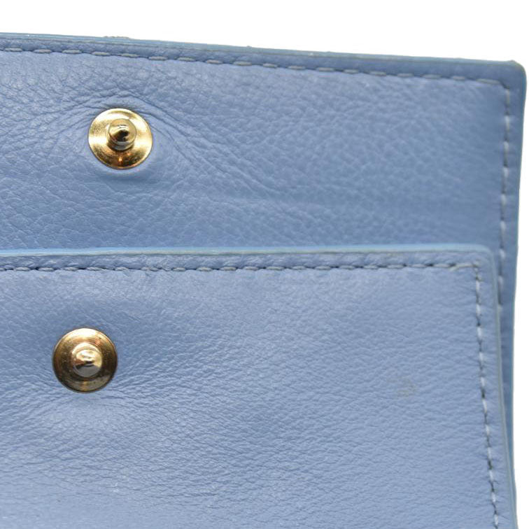 Christian Dior  Patent Cannage Lady Dior Lotus Wallet Light Blue