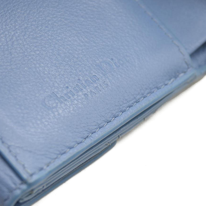 Christian Dior  Patent Cannage Lady Dior Lotus Wallet Light Blue