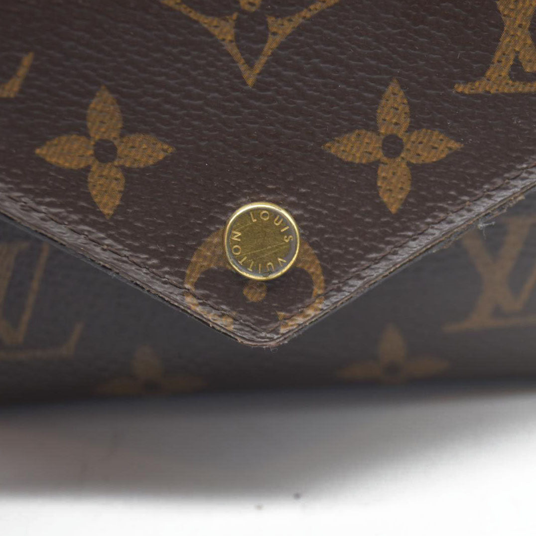 Louis Vuitton Monogram Portefeuille Victorine Trifold Wallet Brown