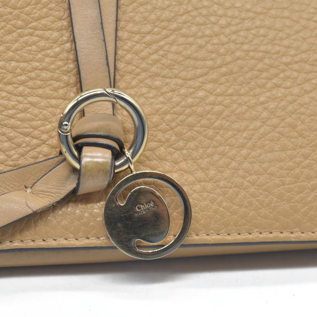 $495 Chloe Alphabet Leather Bifold Long Wallet