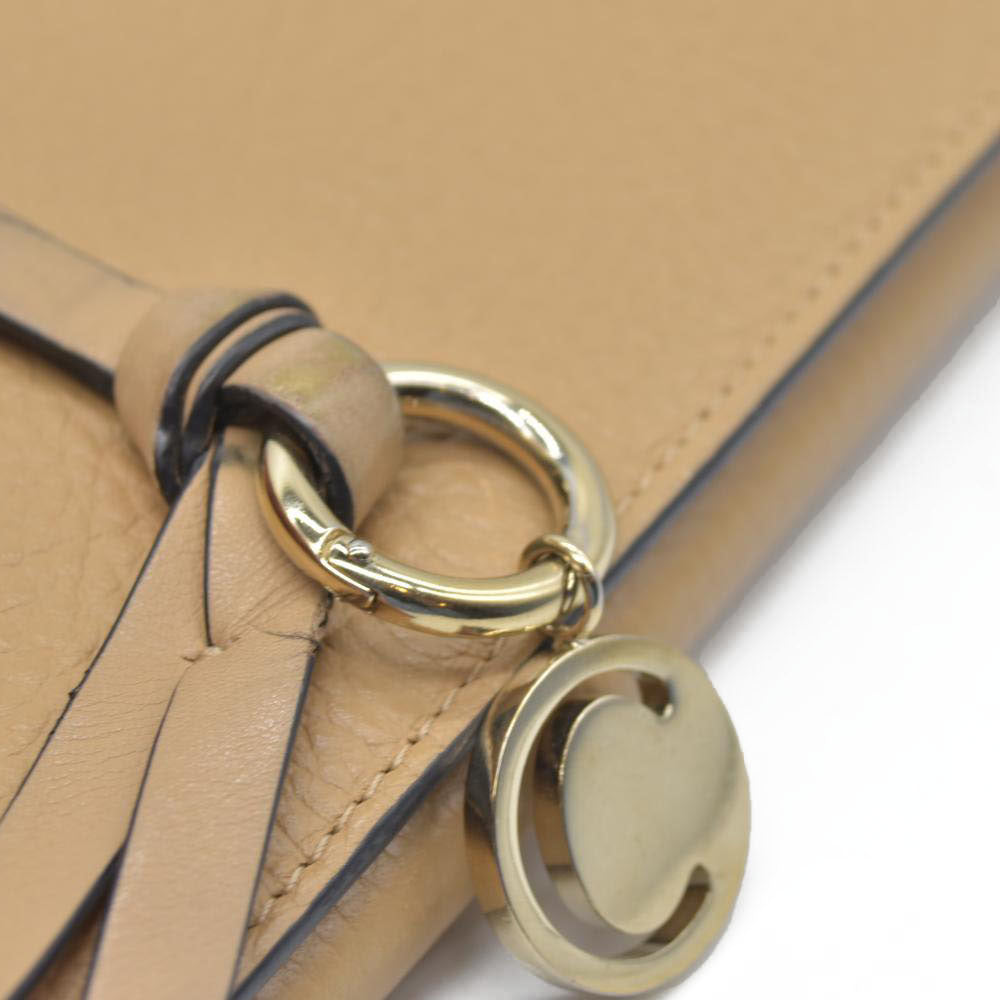 $495 Chloe Alphabet Leather Bifold Long Wallet