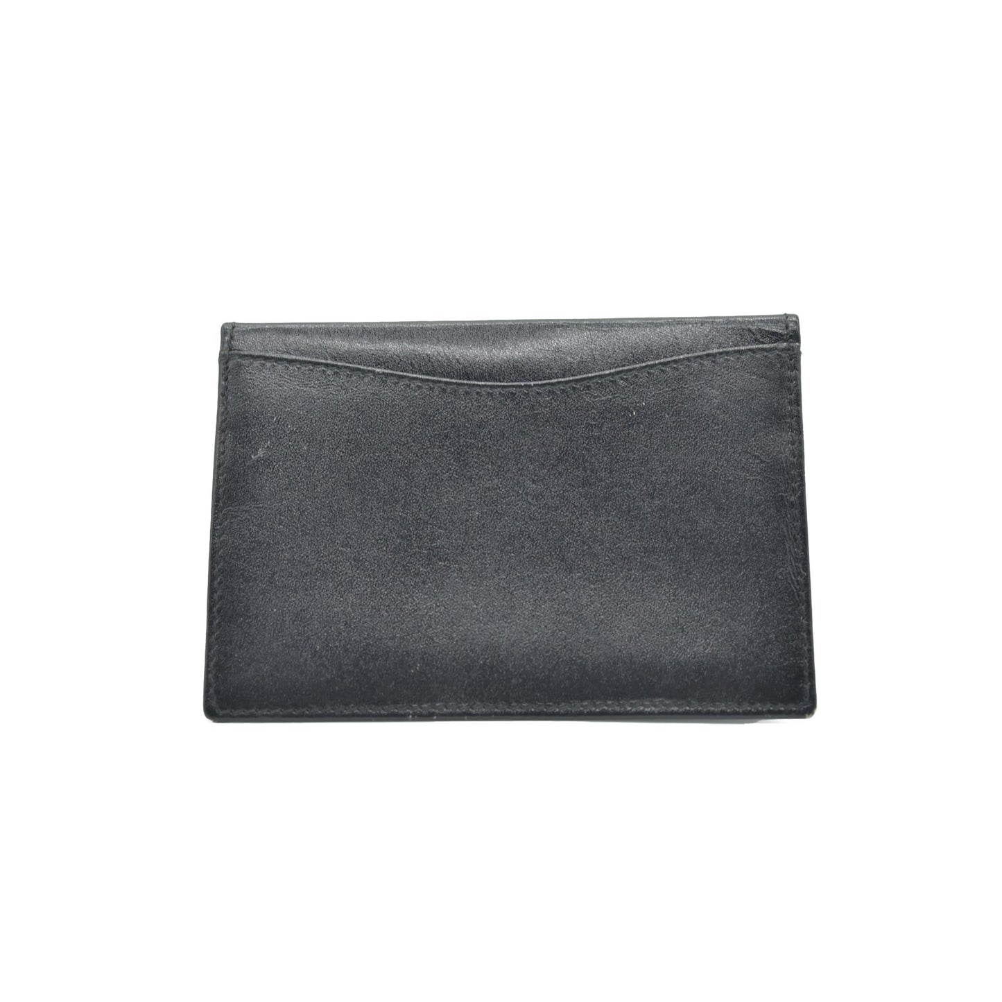 $450 CHRISTIAN DIOR Grained Calfskin Logo Card Case Black