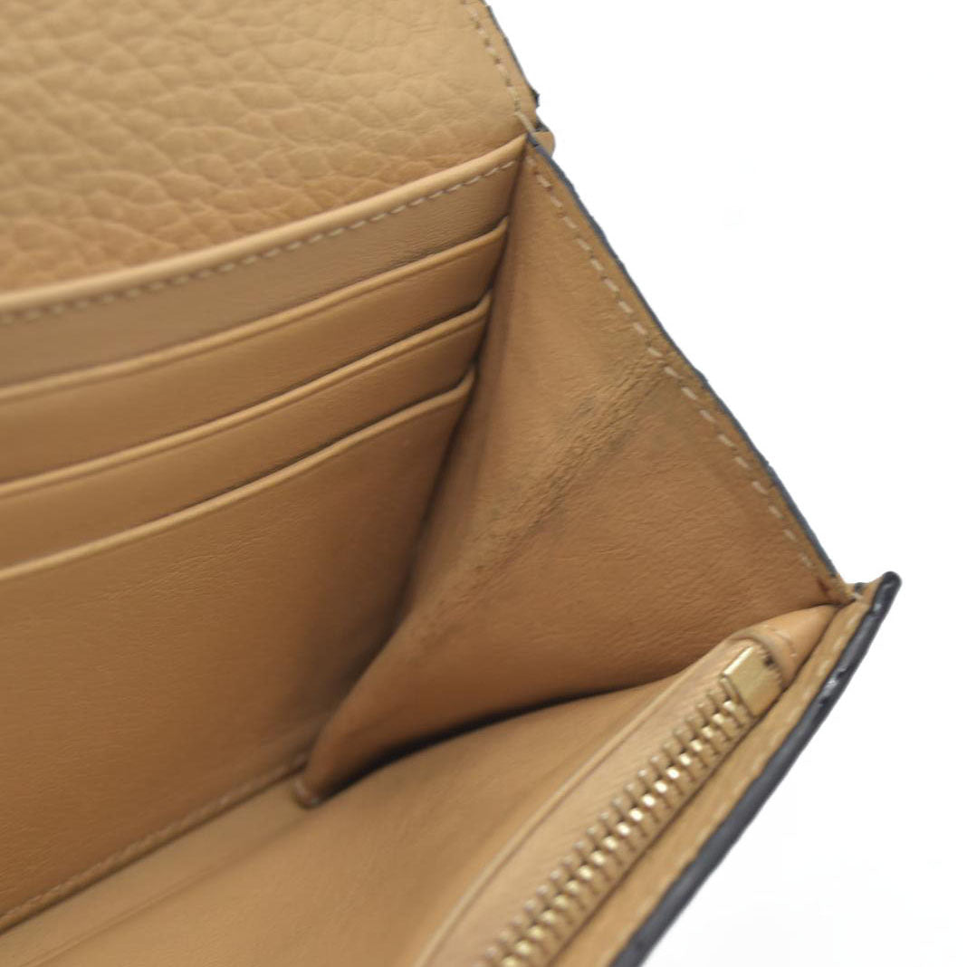 $495 Chloe Alphabet Leather Bifold Long Wallet