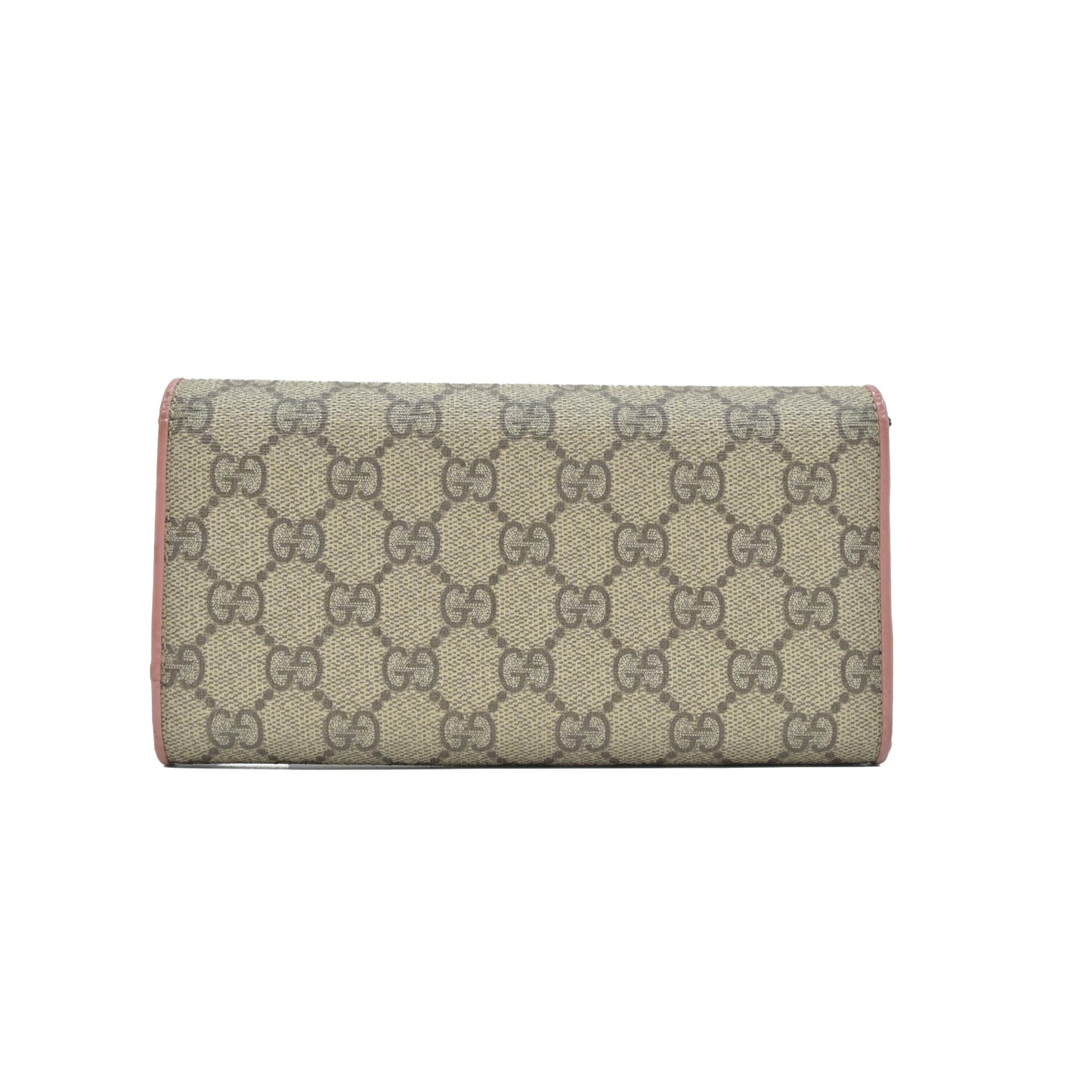 $650 Gucci pink original gg canvas continental bow wallet CONSIGNMENT