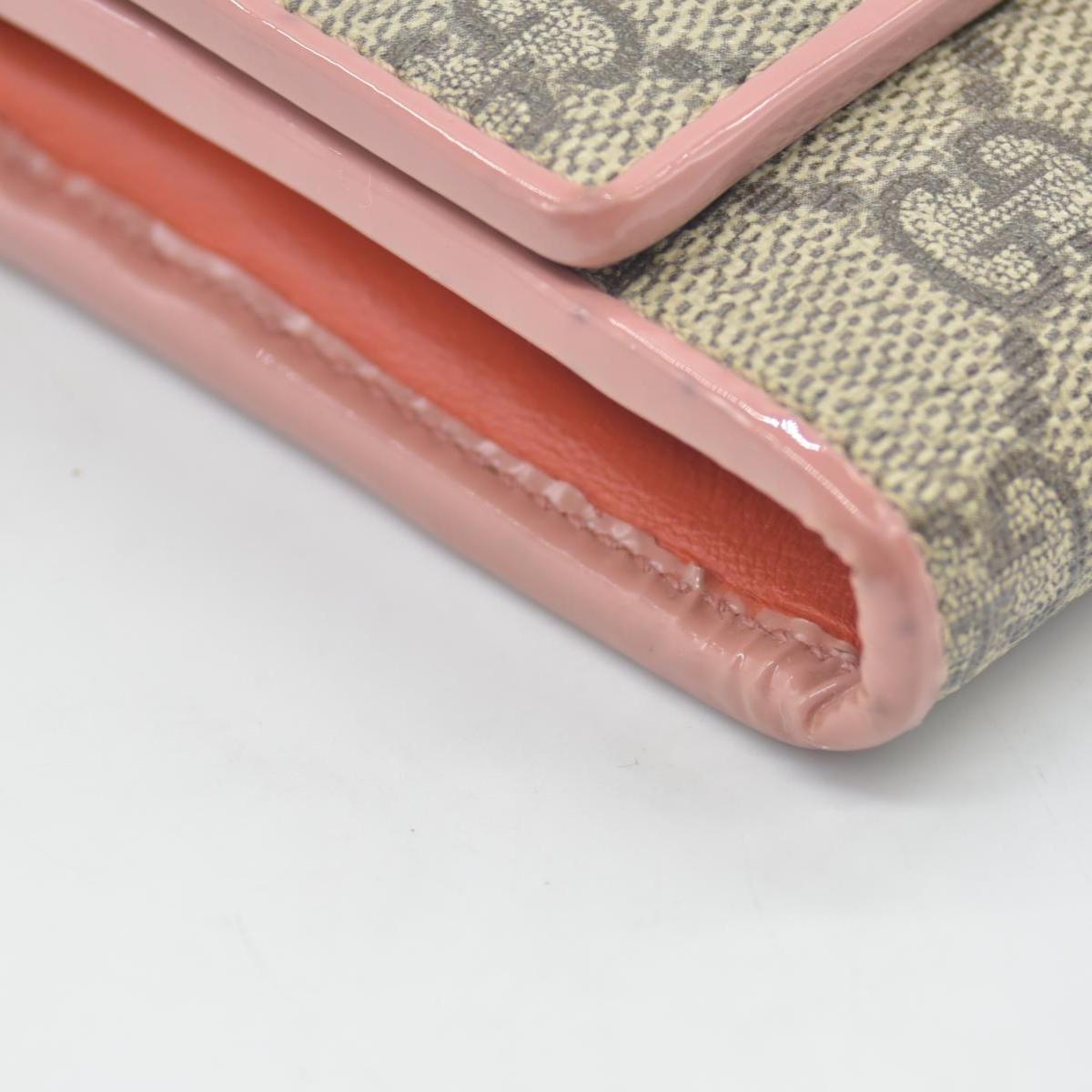 $650 Gucci pink original gg canvas continental bow wallet CONSIGNMENT