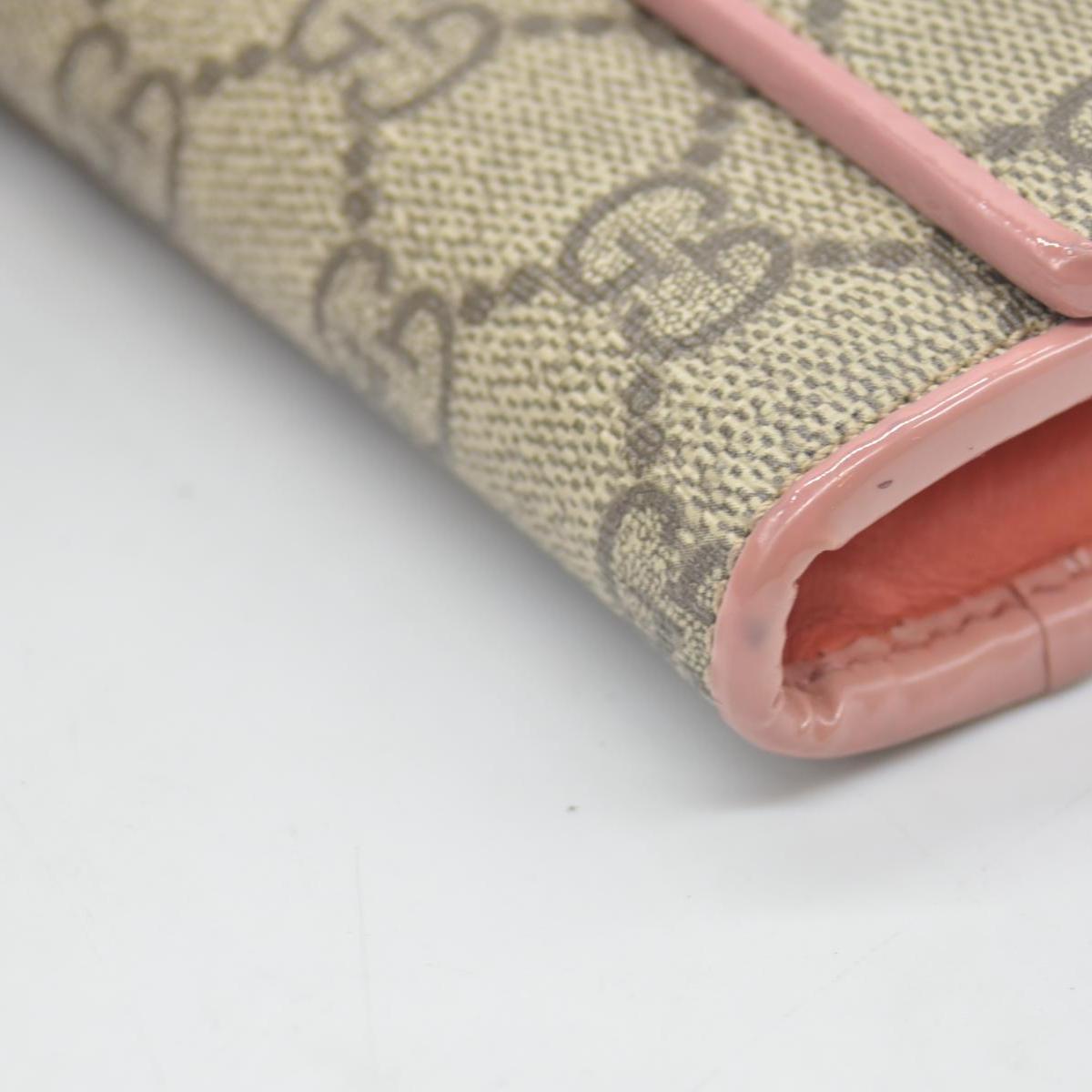 $650 Gucci pink original gg canvas continental bow wallet CONSIGNMENT