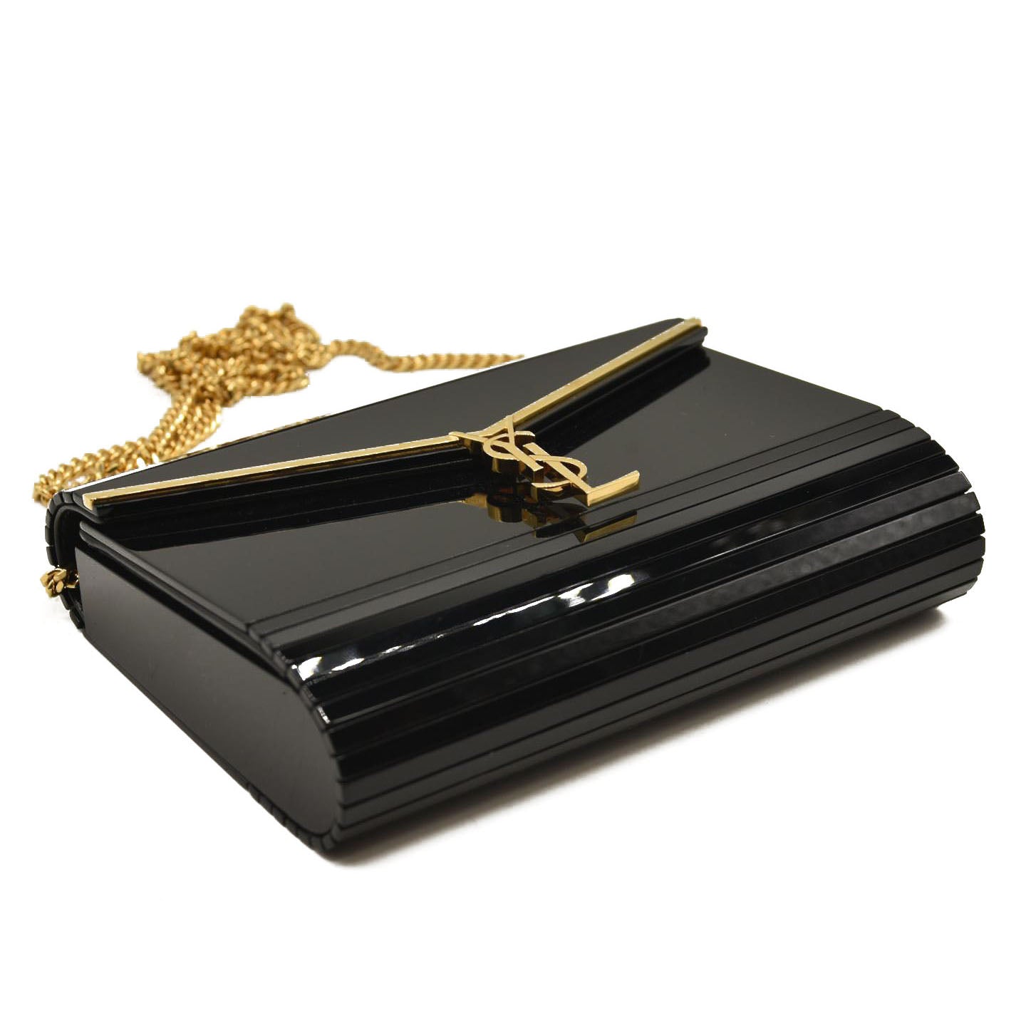 SAINT LAURENT VICKY MINIAUDIERE IN PLEXIGLASS