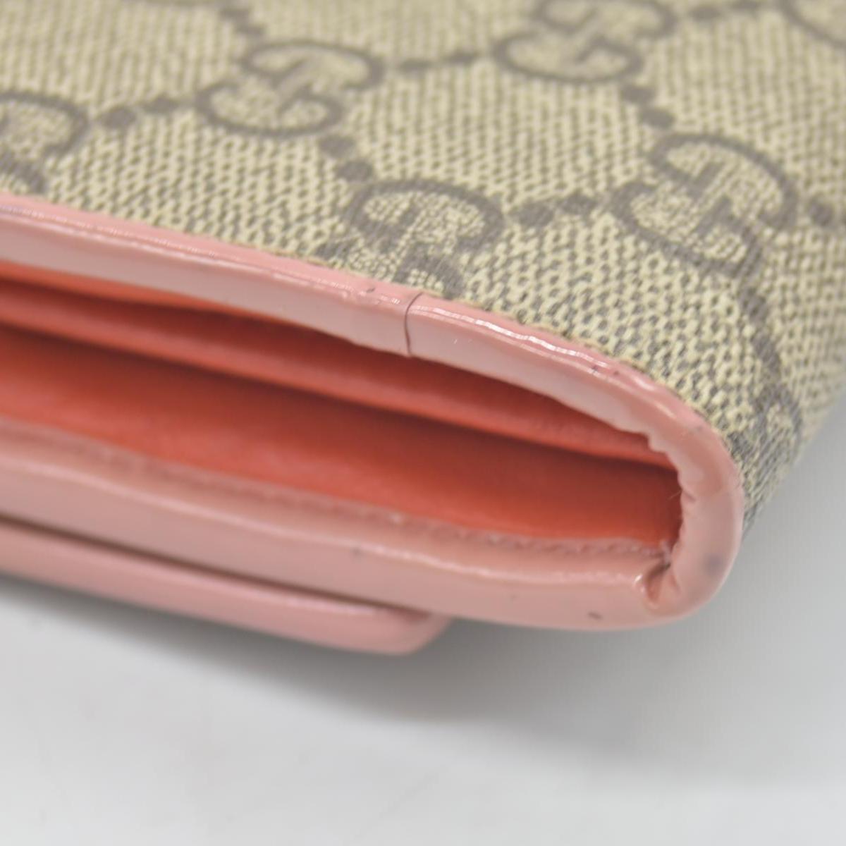 $650 Gucci pink original gg canvas continental bow wallet CONSIGNMENT