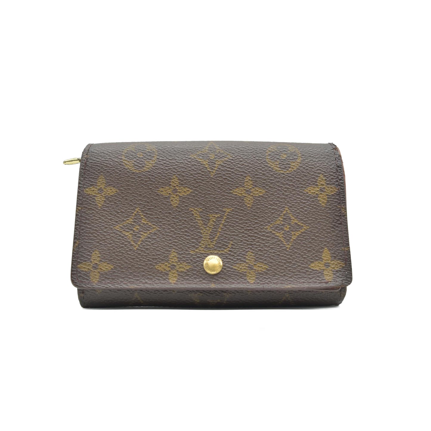 $560 Louis Vuitton Monogram Porte Monnaie Billets Tresor Bifold Wallet CA0060