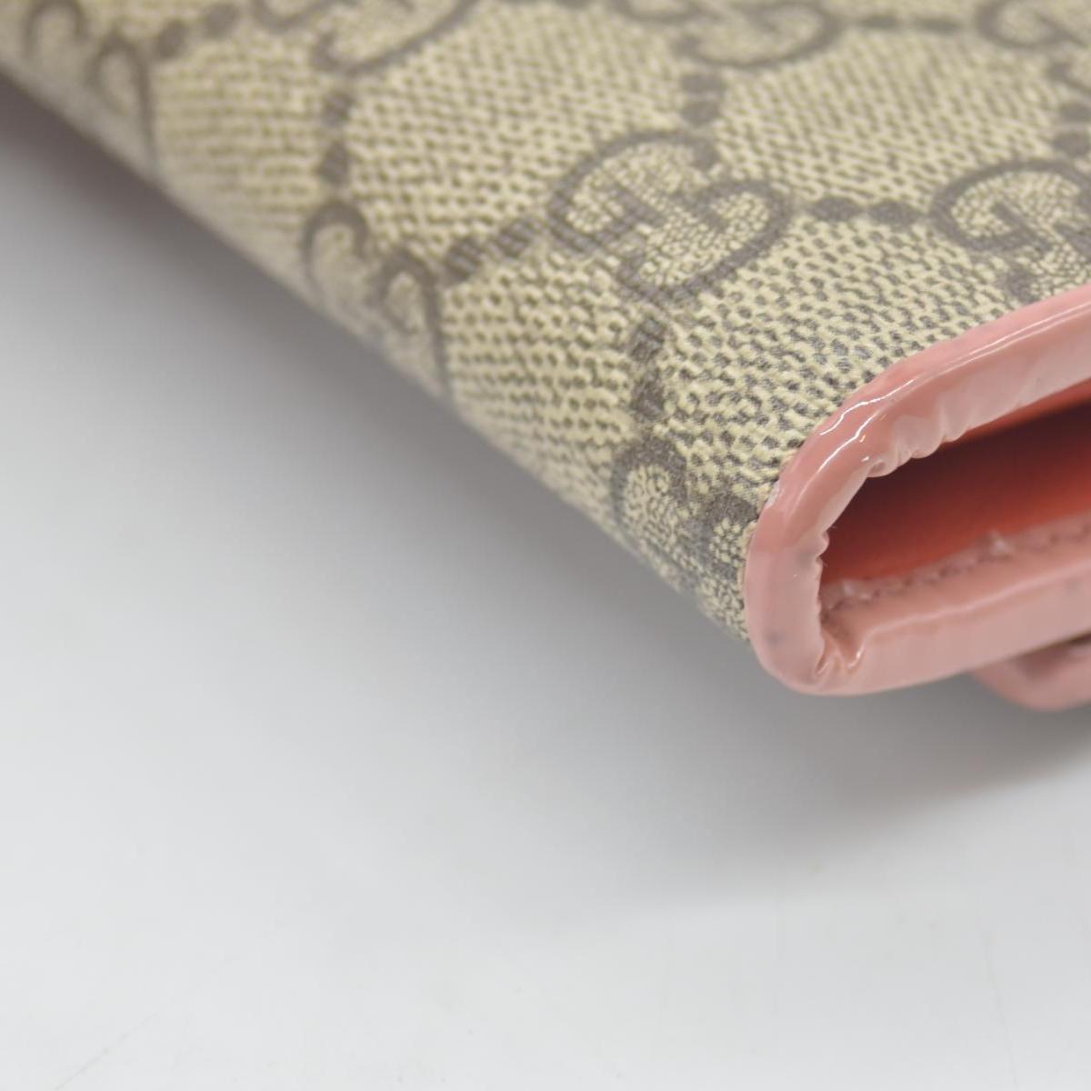 $650 Gucci pink original gg canvas continental bow wallet CONSIGNMENT