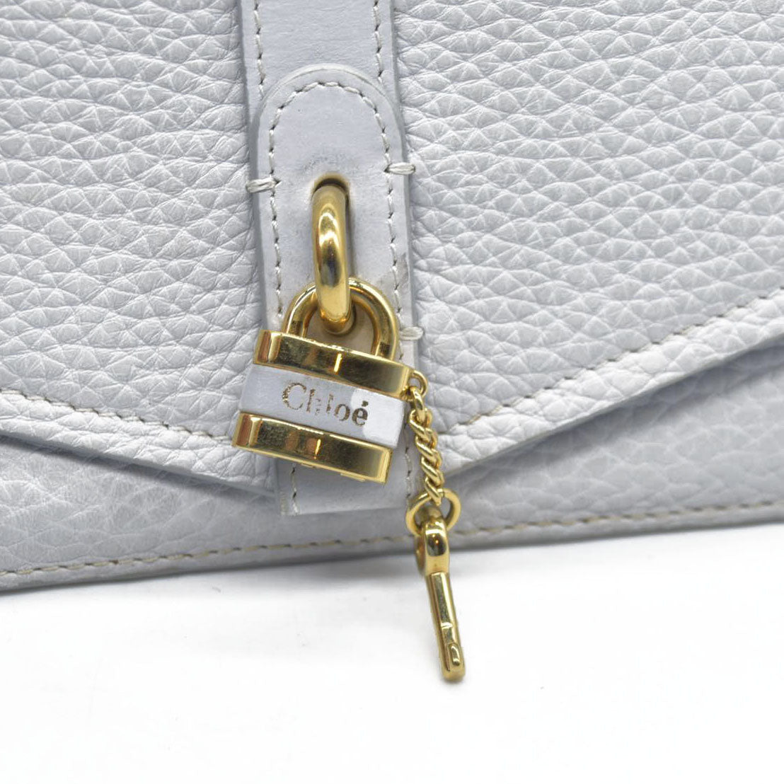 $495 Chloe Aby Padlock Leather Bifold Long Wallet