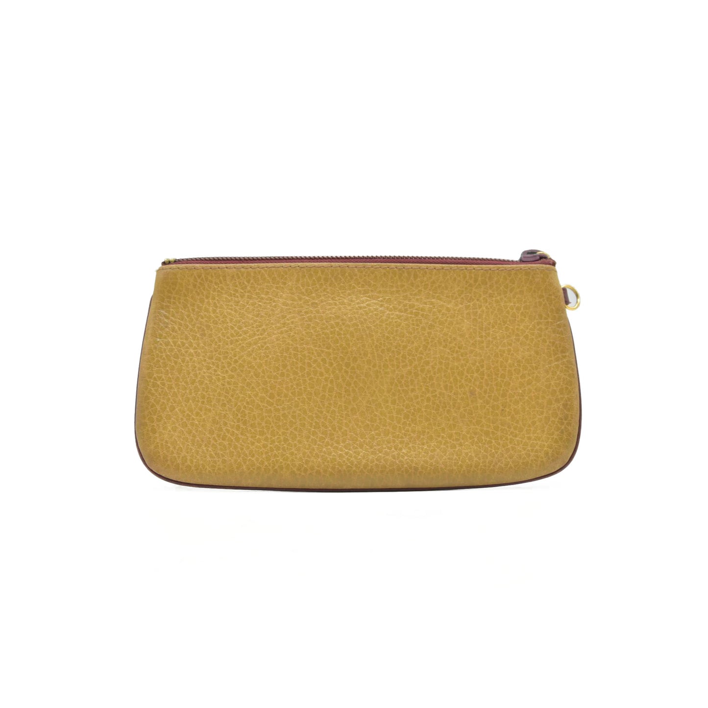 $650 CARTIER Logo Leather Cosmetic Pouch Beige
