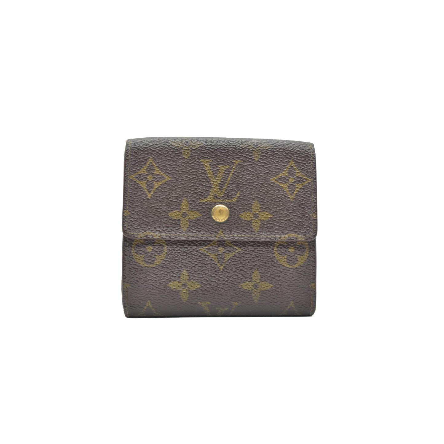 $605 Louis Vuitton Monogram Portefeiulle Elise Trifold Wallet Brown SP0924