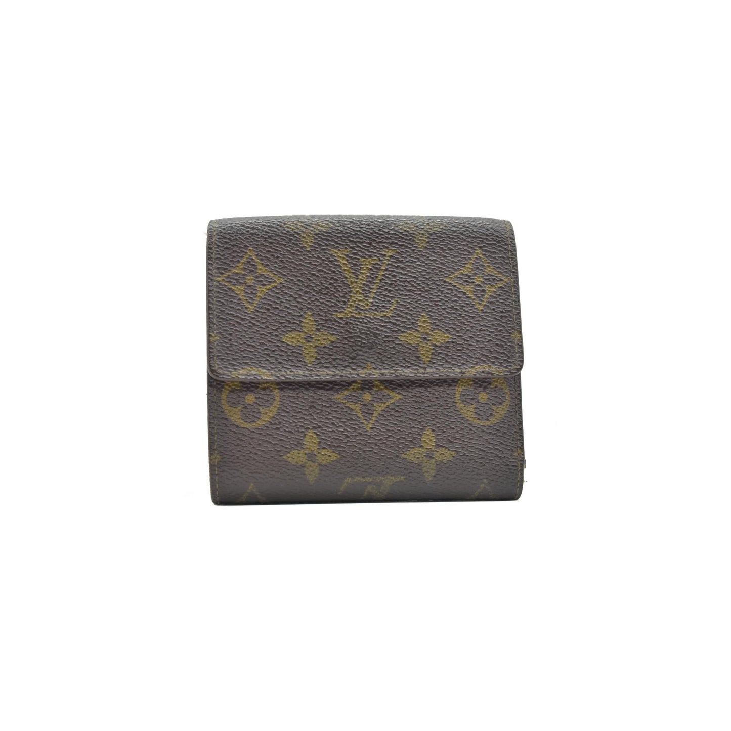 $605 Louis Vuitton Monogram Portefeiulle Elise Trifold Wallet Brown SP0924