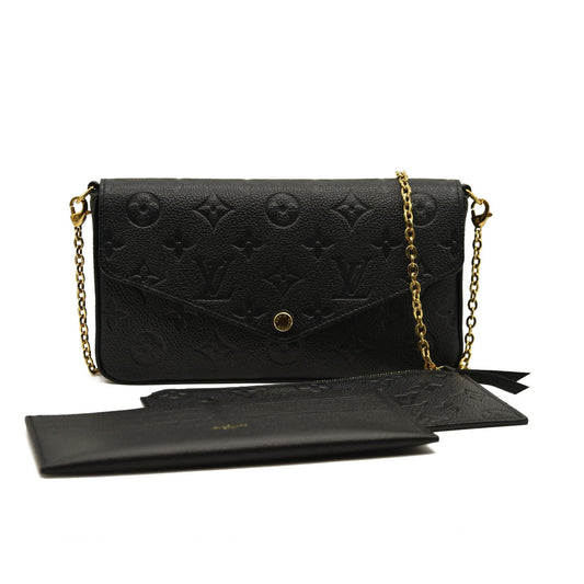 Louis Vuitton  Empreinte Pochette Felicie Chain Wallet Black RFID