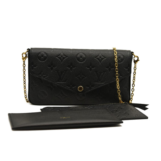 Louis Vuitton  Empreinte Pochette Felicie Chain Wallet Black