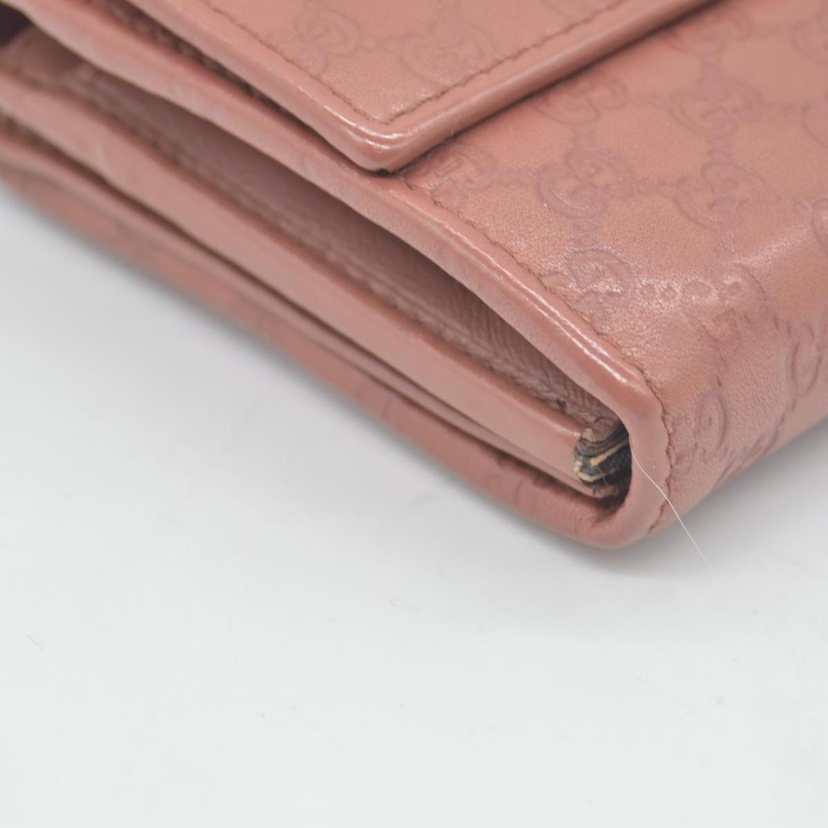$690 Gucci Pink Microguccissima Leather Continental Wallet on Chain CONSIGNMENT